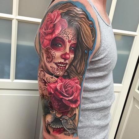 Liz Cook - Day of the Dead Tattoo (clients wife)